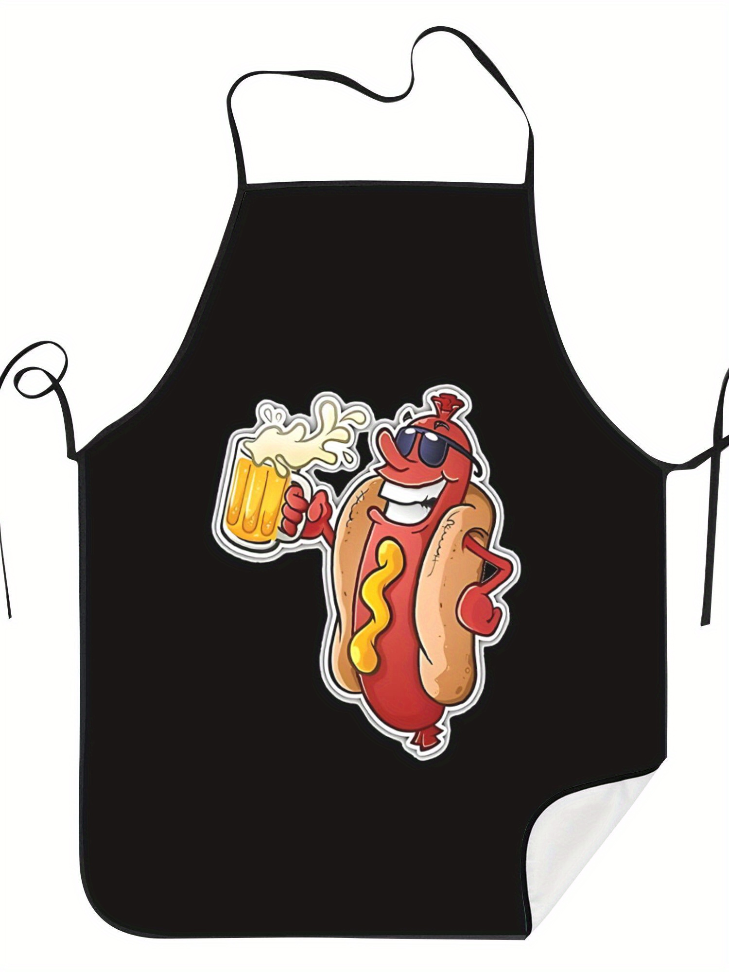 Home Cooking Dog Food - Schort met hotdog-patroonprint, leuke realistische kookschort