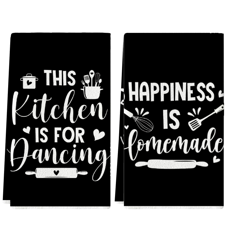 Home Cooking On - 2 stuks, keukenhanddoeken met leuke tekst