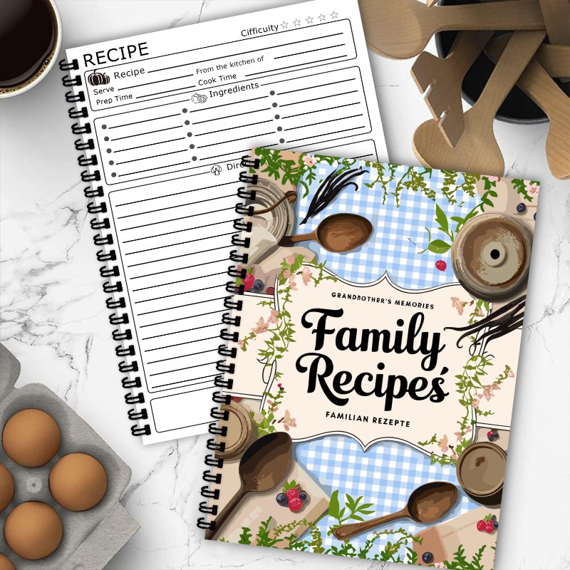 A5 Receptenboek, Blauw Raster, - Home Cooking Book recensie en prijs