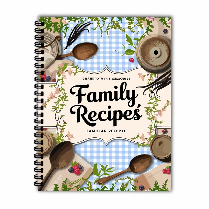 A5 Receptenboek, Blauw Raster, - Home Cooking Book recensie en prijs